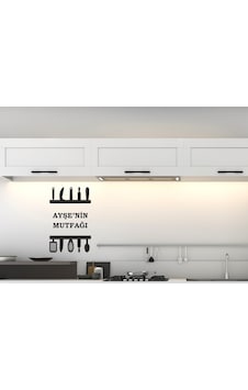 Isme Özel Mutfak Yapıştırma Siyah Çok Amaçlı Duvar Sticker Siyah