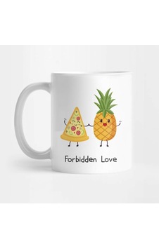 Yasak Aşk - Ananas Ve Pizza - Pizza Sevgisi Kupa Bardak Çok Renkli