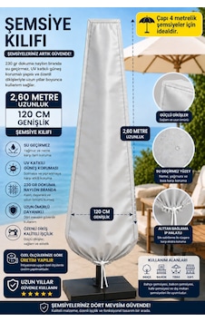 Şemsiye Kılıfı Su Geçirmez 230 Gr Dokuma Naylon Branda Uv Korumalı Çap 4 Metre Şemsiyeler İçin Bahçe Şemsiye Koruyucu Beyaz Şemsiye Kılıfı Su Geçirmez 230 Gr Dokuma Naylon Branda Uv Korumalı Çap 4 Metre Şemsiyeler İçin Bahçe Şemsiye Koruyucu Beyaz
