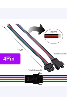 Rgb Şerit Led Bağlantı Soketli Kablo Takım 4 Pin 10 Adet Rgb Şerit Led Bağlantı Soketli Kablo Takım 4 Pin 10 Adet