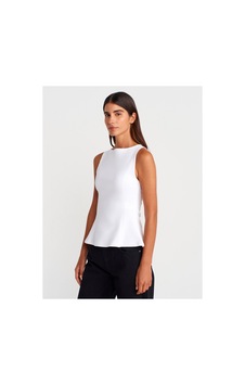 Dilvin 21001 Kayık Yaka Peplum Top-beyaz Dilvin 21001 Kayık Yaka Peplum Top-beyaz