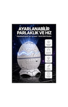 Dinozor Yumurtası Tasarımlı Projektörlü Gece Lambası Altın Dinozor Yumurtası Tasarımlı Projektörlü Gece Lambası Altın