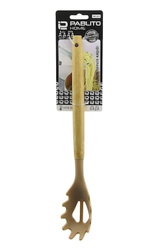 Pablıto Home Pbt-207 30.7cm Silikon Ahşap Bambu Sap Makarna Servis Kaşık - 24'li Paket Diğer