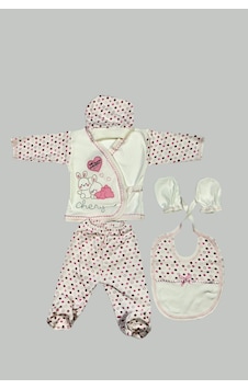 Betül Bebek 5li Ayıcıklı Pembe Hastane Çıkış Seti Pembe