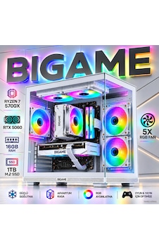 Forge V3 Ryzen 7 5700x Rtx 5060 16gb Ram 1 Tb M2 Ssd White Gaming Sistem Forge V3 Ryzen 7 5700x Rtx 5060 16gb Ram 1 Tb M2 Ssd White Gaming Sistem