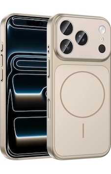 Apple Uyumlu iPad iPhone 17 Pro Kılıf Zore M-safe Şarj Özellikli Kamera Korumalı Formen Kapak Gold