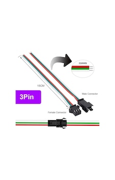 Pixel Modül Led Bağlantı Soketli Kablo Takım 3 Pin 10 Adet Pixel Modül Led Bağlantı Soketli Kablo Takım 3 Pin 10 Adet