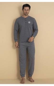 Wordex Falkom 5701 Selanik Kumaş Kışlık Kalın Kumaşlı Erkek Çizgili Pijama Takımı Gri Wordex Falkom 5701 Selanik Kumaş Kışlık Kalın Kumaşlı Erkek Çizgili Pijama Takımı Gri