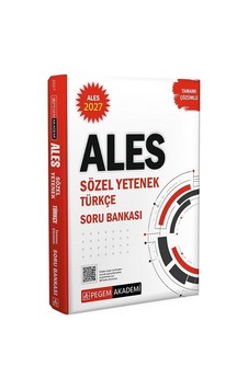 Pegem 2027 Ales Sözel Yetenek Türkçe Tamamı Çözümlü Soru Bankası Pegem Yayınları