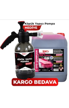 Smx %90 Cilalı Pink Fusion Oto Şampuanı 5 Lt + Köpük Yapıcı Kimyasal Dayanımlı Basınçlı Pompa 2 Litre Smx %90 Cilalı Pink Fusion Oto Şampuanı 5 Lt + Köpük Yapıcı Kimyasal Dayanımlı Basınçlı Pompa 2 Litre