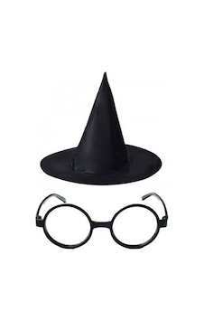 Cosmotex Harry Potter Büyücü Şapkası Ve Harry Potter Büyücü Gözlüğü Siyah Renk Tüm Yaşlar