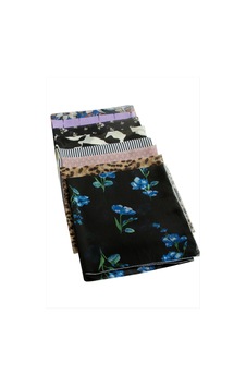 Bijuteri Net Karışık Desenli Şifon Fular 50 Cm Ebruli
