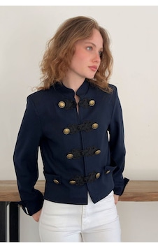Verymoda Çin Düğmeli Ceket F2105 Lacivert Verymoda Çin Düğmeli Ceket F2105 Lacivert