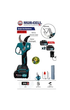 Mur-9907 21v 3ah 10 Pilli Kömürsüz 50 Ml Çelik Bıçaklı Dal Budama Makası Mur-9907 21v 3ah 10 Pilli Kömürsüz 50 Ml Çelik Bıçaklı Dal Budama Makası