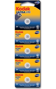 Kodak Ultra CR1220 Lityum Serisi Düğme Pil 5'li Kodak Ultra CR1220 Lityum Serisi Düğme Pil 5'li