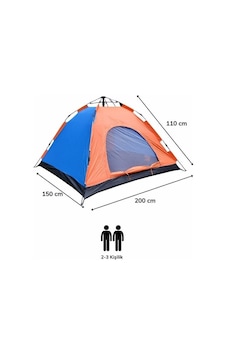 Ergan Outdoor 3 Kişilik Otomatik Kurulum Çadır Turuncu Mavi Çok Renkli Ergan Outdoor 3 Kişilik Otomatik Kurulum Çadır Turuncu Mavi Çok Renkli