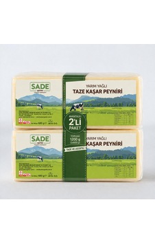 Sade Gurme Kaşar Peynir 2x600 G. - 2'li Paket