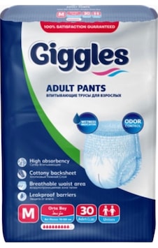 Giggles Külotlu Yetişkin Hasta Bezi Orta Boy M 30'lu Giggles Külotlu Yetişkin Hasta Bezi Orta Boy M 30'lu
