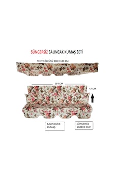 Mor Minder Süngersiz Tenteli Salıncak Kumaş Seti 3kişilik 164x47 Cm Süngersiz Ingiliz Gülü Model Krem - Pembe Mor Minder Süngersiz Tenteli Salıncak Kumaş Seti 3kişilik 164x47 Cm Süngersiz Ingiliz Gülü Model Krem - Pembe