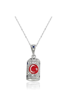 925 Ayar Gümüş Ay Yıldız Cevşen Kadın Kolye 925 Ayar Gümüş Ay Yıldız Cevşen Kadın Kolye