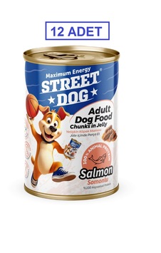 Street Dog Chunks İn Jelly Somonlu Köpek Konserve 400gr 12li Street Dog Chunks İn Jelly Somonlu Köpek Konserve 400gr 12li