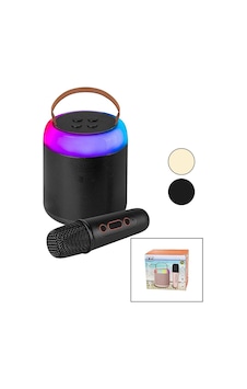 Hasuba Hs-88 Karaoke Bluetooth Wireless Hoparlör Ve Speaker K4 Işıklı Yuvarlak Mikrofonlu Usb Şarjlı