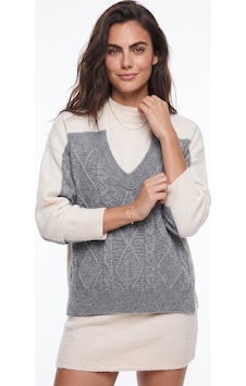 Onloox Kadın Krem-gri Krem Gri Triko Kumaş Yarım Balıkçı Yaka Oversize Renk Bloklu Örme Detaylı Triko Kazak Onloox Kadın Krem-gri Krem Gri Triko Kumaş Yarım Balıkçı Yaka Oversize Renk Bloklu Örme Detaylı Triko Kazak