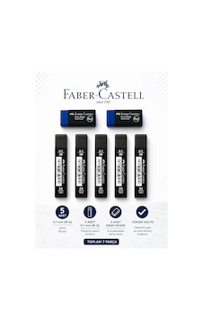 0,7 Uç 5 Adet Orta Boy Sınav Silgisi 2 Adet Faber-castell Set