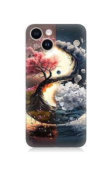 Apple Uyumlu iPhone 14 Yin Yang Ağaç Desenli Silikon Kılıf Silikon Apple Uyumlu iPhone 14 Yin Yang Ağaç Desenli Silikon Kılıf Silikon