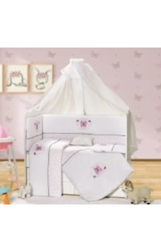 Tofin Bebek Uyku Seti Puanlı Kelebek 70x130 Pembe