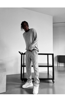 Elku Moda Erkek Oversize Triko Kazak Pamuklu Geniş Bisiklet Yaka Salaş Örgü Yeni Sezon Gri Elku Moda Erkek Oversize Triko Kazak Pamuklu Geniş Bisiklet Yaka Salaş Örgü Yeni Sezon Gri