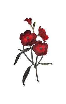 Ütü Ile Yapışan Arma - Patch - Kırmızı Dört Gül Modeli En:10cm Boy:17cm 1 Adet Kırmızı - 691932105 Kırmızı