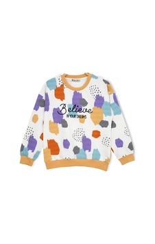 Alglıfe Kız Çocuk Renkli Sweatshırt Turuncu Alglıfe Kız Çocuk Renkli Sweatshırt Turuncu