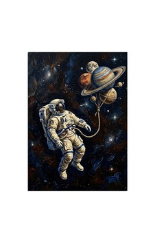 Gezegen Balonlu Astronot Uzay Yürüyüşü Dekoratif Kanvas - Mdf Ahşap Tablo Çok Renkli Gezegen Balonlu Astronot Uzay Yürüyüşü Dekoratif Kanvas - Mdf Ahşap Tablo Çok Renkli
