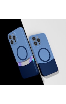 Zore İphone 15 Pro Max Kılıf M-safe Şarj Özellikli Mıknatıslı Nvth Duble Kapak - Lacivert