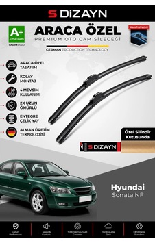 S-dizayn Hyundai Sonata Nf Ön Cam Silecek Seti 2004-2010 Premium Araca Özel 60-50 Cm A+ Kalite Aocs-
