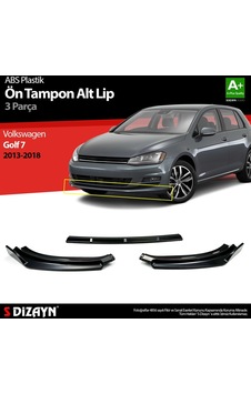Volkswagen Golf Uyumlu 7 Abs Plastik Ön Tampon Alt Lip 3 Parça. 2013-2018 A+kalite Parça