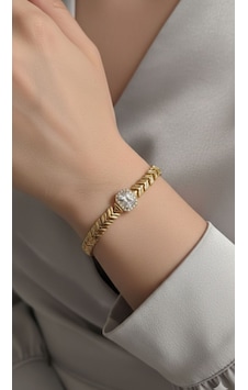 Kadın Xuping Kare Zirkon Taşlı Bileklik 9205 Rose Gold