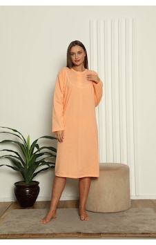Yasar Underwear Kadın Uzun Kollu Dantel Detaylı Rahat Kesim %100 Pamuk Gecelik Şeftali Şeftali Yasar Underwear Kadın Uzun Kollu Dantel Detaylı Rahat Kesim %100 Pamuk Gecelik Şeftali Şeftali