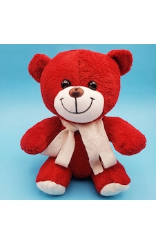 Kırmızı Peluş Oyuncak Ayıcık Beyaz Kırmızı Peluş Oyuncak Ayıcık Beyaz