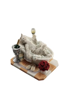 Küvet Keyfi Kedi Temalı Dekoratif Minyatür Biblo Küvet Keyfi Kedi Temalı Dekoratif Minyatür Biblo