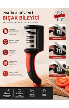 Bıçak Bileyici Pratik El Tipi Bıçak Bileme Aparatı Mutfak Bıçak Bileyici