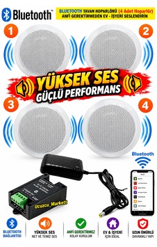 Tavan Hoparlör Bluetooth Özellikli Set 4 Tavan Hoparlör Anfi Kullanmadan Ev-ışyerini Seslendirin