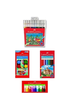 4'lü Boyama Seti Kuru Boya+keçeli Boya Kalem+sulu Boya+pastel Boya No Color 4'lü Boyama Seti Kuru Boya+keçeli Boya Kalem+sulu Boya+pastel Boya No Color