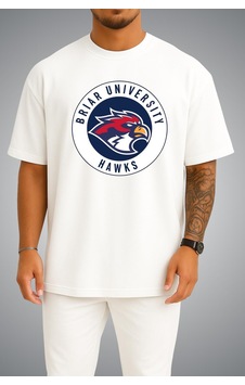 Bahriyeli Collection Oversize Off Campus Briar University Hawks Göğüs Baskılı Beyaz Unisex T-shirt Bahriyeli Collection Oversize Off Campus Briar University Hawks Göğüs Baskılı Beyaz Unisex T-shirt