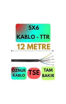 Öznur 5x6 Ttr Kablo Siyah Metre Seçenekli - 12 Metre Öznur 5x6 Ttr Kablo Siyah Metre Seçenekli - 12 Metre