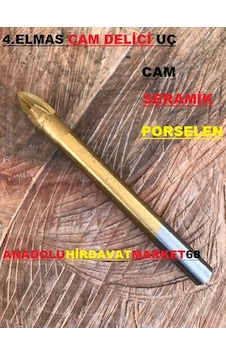 4 Elmaslı 8mm Cam Delici Seramik Delici Porselen Delici Uç 4 Elmaslı 8mm Cam Delici Seramik Delici Porselen Delici Uç