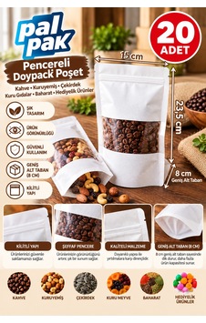 Pencereli Kilitli Poşet Kahve, Kuruyemiş Ve Gıda Ambalajı 15x23,5+8 Cm 20 Adet Kraft Pencereli Kilitli Poşet Kahve, Kuruyemiş Ve Gıda Ambalajı 15x23,5+8 Cm 20 Adet Kraft