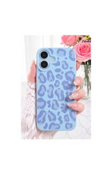 Fibaks iPhone 16 Uyumlu Kılıf Mavi Leopar Şık Tasarımlı Premium İnce Soft Silikon Fibaks iPhone 16 Uyumlu Kılıf Mavi Leopar Şık Tasarımlı Premium İnce Soft Silikon