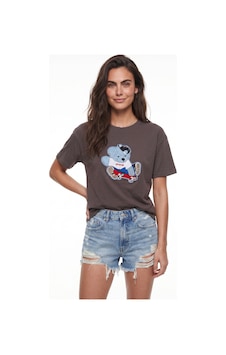 Onloox Kadın Kahverengi Kakao Pamuklu Bisiklet Yaka Rahat Kalıp Teddy Figür Nakışlı İşlemeli Basic T-shirt Onloox Kadın Kahverengi Kakao Pamuklu Bisiklet Yaka Rahat Kalıp Teddy Figür Nakışlı İşlemeli Basic T-shirt